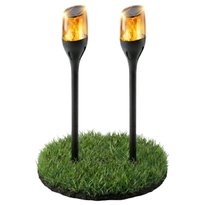 Lampa Solarna LED Pochodnia Ogień 60cm Mocna Czujnik Zmierzchu IP44 PREMIUM