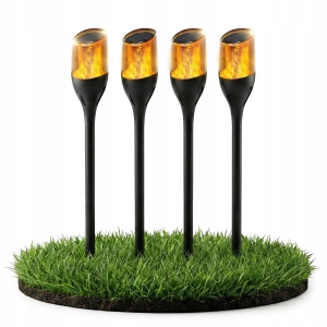 Lampa Solarna LED Ogrodowa Pochodnia 60cm Czujnik Zmierzchu IP44 Mocna