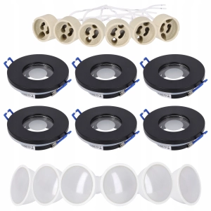 6x Oprawa hermetyczna IP44 + LED GU10 3W podbitka