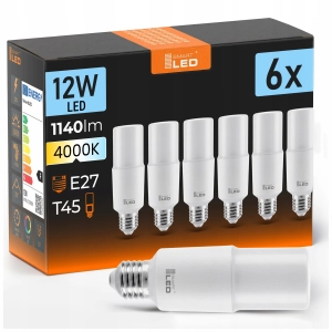 Żarówka LED E27 T45 12W 1140lm Biała Neutralna 4000K Nie Mruga Świeczka