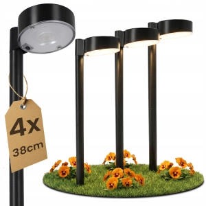 Lampa Solarna Ogrodowa LED IP65 Wbijana Słupek Czujnik Zmierzchu Czarna