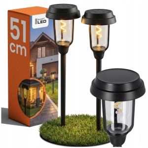 Lampa Solarna Ogrodowa LED IP65 Wbijana Słupek Czujnik Zmierzchu 2700K