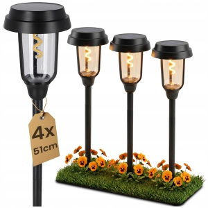 Lampa Solarna Ogrodowa LED IP65 Wbijana Słupek Czujnik Zmierzchu 2700K