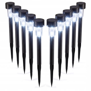 Zestaw Lampa Solarna LED Ogrodowa Słupek 30cm IP44 Czujnik Zmierzchu Mocna