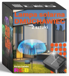 Lampa Solarna Ogrodowa LED Dmuchawiec Drzewko Fajerwerki Czujnik Zmierzchu