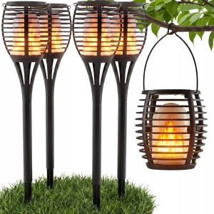 LAMPA SOLARNA LED Ogrodowa Pochodnia Płomień 55cm Czujnik Zmierzchu Premium