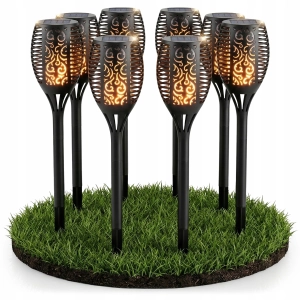 Lampa Solarna LED Ogrodowa IP44 Pochodnia Płomień 51cm Czujnik Zmierzchu