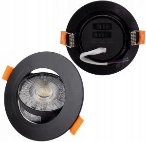 Oprawa Halogenowa Sufitowa Podtynkowa 3W/5W/7W Regulowana Barwa Moc Czarna