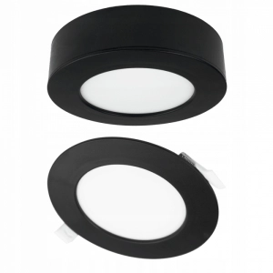 Panel LED Lampa Natynkowa Podtynkowa Sufitowa 6W 540lm 2w1 CCT Spot Czarna