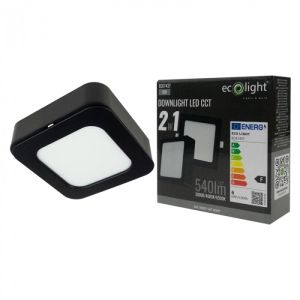 Panel LED Lampa Natynkowa Podtynkowa Sufitowa 6W 540lm 2w1 CCT Czarna