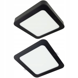 Panel LED 24W 2200lm 2w1 Lampa Natynkowa Podtynkowa Sufitowa CCT Czarna