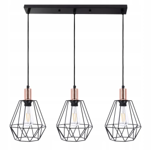 Lampa sufitowa wisząca Żyrandol POTRÓJNA DIAMENT