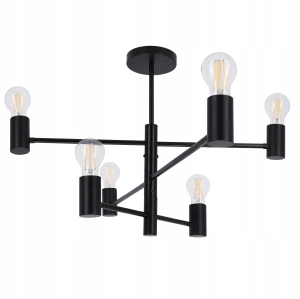 Lampa sufitowa wisząca 6x E27 LED CZARNA