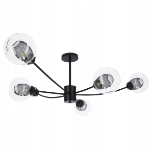 Lampa sufitowa wisząca 6xG9 LED CZARNA Szkło