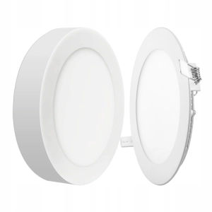 Panel LED Natynkowy Wpuszczany 2w1 Plafon Sufitowy Lampa Okrągły 18W 4500K
