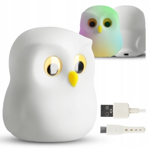 Lampka Nocna LED Dla Dzieci Akumulatorowa Do Zasypiania Silikonowa RGB 2.6W