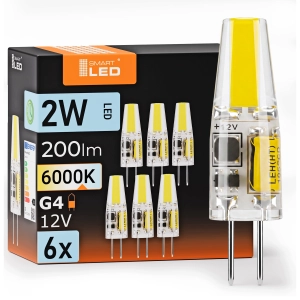 Żarówka LED G4 2W 140lm Barwa Zimna 6000K 12V COB NIE MRUGA