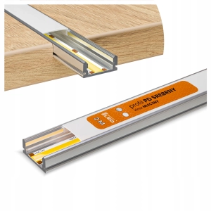 Profil LED Aluminiowy Do Taśma Srebrny Natynkowy + Klosz 2m + Akcesoria