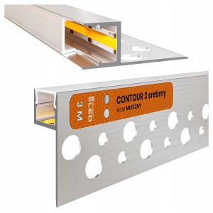 Profil LED Aluminiowy Do Taśma Srebrny Przyścienny Do Płyt GK Gipsowych 3m