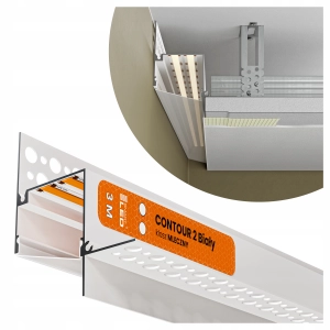 Profil LED Cieniowy Dystansowy Przyścienny Aluminiowy Płyt GK WPUST 3 metry