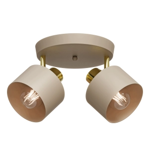 Lampa Sufitowa LED 2X E27 Żyrandol Plafon Natynkowy Oprawa Beżowa Ruchoma