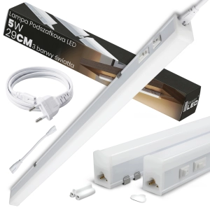Lampa Listwa Oprawa LED Pod Szafkowa 29cm 3 Barwy Światła Włącznik 230V