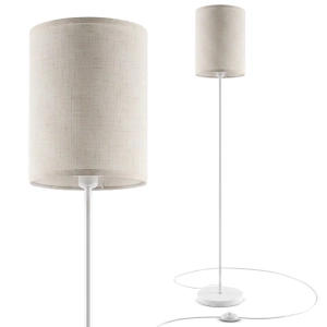 Lampa Podłogowa Stojąca LED 160cm Do Czytania Abażur Beżowy E27 Włącznik