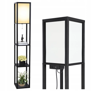 Lampa Stojąca Podłogowa Lampka LED E27 Półka Regał 2w1 Do Czytania 160cm