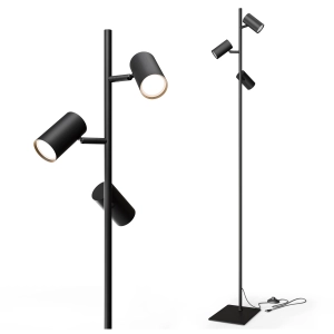 LAMPA STOJĄCA PODŁOGOWA LED 3X GU10 Lampka Do Czytania Włącznik Czarna