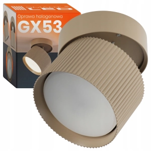 Oprawa Halogenowa Sufitowa LED Tuba GX53 Spot Ruchoma Ryflowana Beżowa
