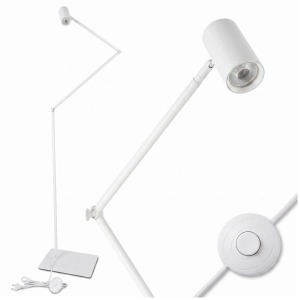 LAMPA PODŁOGOWA STOJĄCA LED GU10 Do Czytania Regulowana Biała 230V 170cm