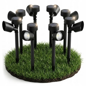 Lampa Solarna LED Ogrodowa Słupek IP44 Ciepła Czujnik Zmierzchu PREMIUM