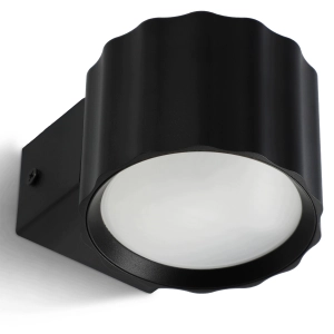 Kinkiet Ścienny LED GX53 Wewnętrzny Lampa Ścienna Spot Czarna Ryflowana