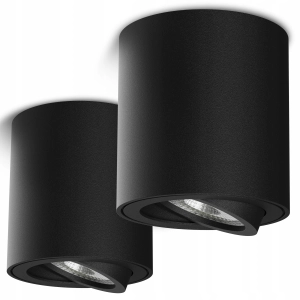 Oprawa Halogenowa Sufitowa Tuba LED GU10 Ruchoma Spot Lampa Natynk Czarna