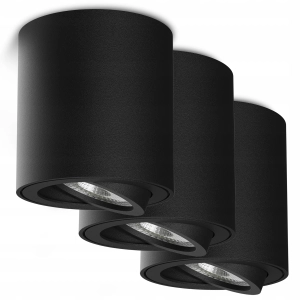 Oprawa Halogenowa Sufitowa Tuba LED GU10 Ruchoma Spot Lampa Natynk Czarna