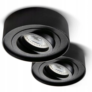 Oprawa Podtynkowa Halogenowa GU10 Sufitowa LED Spot Tuba Czarna Ruchoma