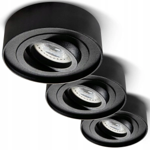 Oprawa Podtynkowa Halogenowa GU10 Sufitowa LED Spot Tuba Czarna Ruchoma
