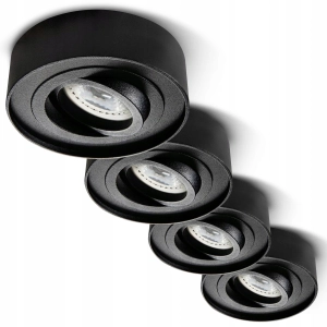 Oprawa Podtynkowa Halogenowa GU10 Sufitowa LED Spot Tuba Czarna Ruchoma