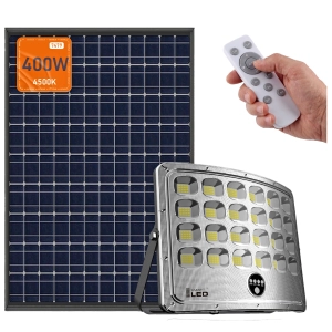 Lampa Solarna LED Naświetlacz 400W Czujnik Zmierzchu IP65 Pilot Zewnętrzny