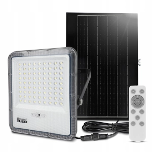 Lampa Solarna LED Naświetlacz 100W Czujnik Zmierzchu IP65 Pilot Zewnętrzny