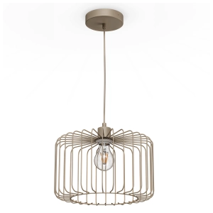 Lampa Sufitowa LED Wisząca Loft Żyrandol Ażurowa Beżowa Regulowana E27