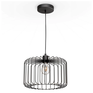 Lampa Sufitowa LED Wisząca Loft Żyrandol Ażurowa Czarna Regulowana E27