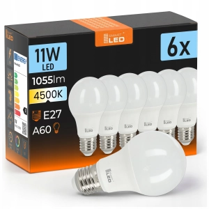 Żarówka LED E27 11W 1055 lm Mocna Neutralna 4500K 12-36V Niskonapięciowa