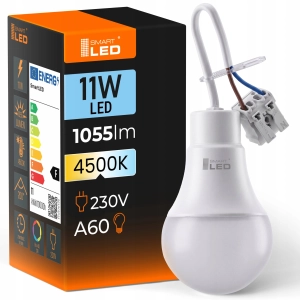 Żarówka LED E27 11W Lampa Remontowa Złączka 1055 lm Mocna Neutralna Kabel