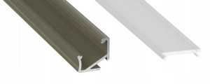 Profil aluminiowy H 30°/60° 1m Inox z kloszem