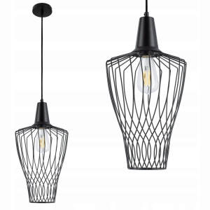 Lampa Sufitowa Wisząca Loft Żyrandol Retro Czarna