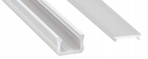 Profil Aluminowy Płaski X 2M Biały Z Kloszem