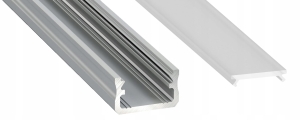 Profil Aluminowy Płaski A 2M Srebrny Z Kloszem
