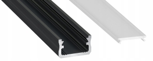 Profil Aluminowy Płaski A 1M Czarny Z Kloszem