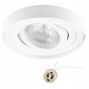 Oprawa halogenowa podtynkowa wpuszczana tuba LED GU10 BIAŁA ruchoma